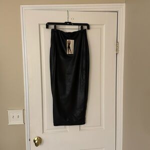 Naked Wardrobe skintight faux leather pencil skirt